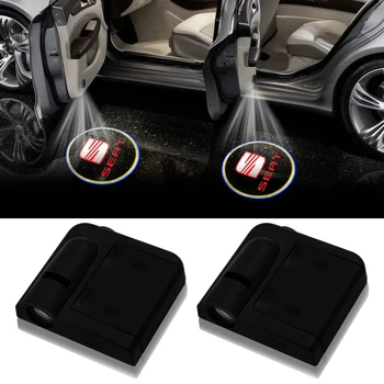 

2pcs wireless Led car door welcome Laser projector Logo ghost shadow lights For Seat leon ibiza Alhambra Exeo Altea Arona Ateca