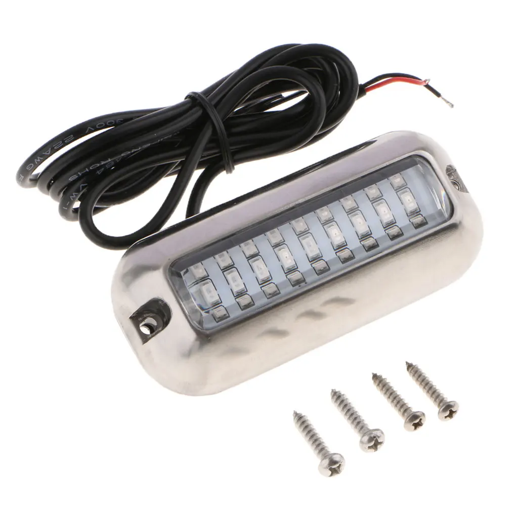 Красный 27 Светодиодный подводный Понтонный лодочный транцевый светильник 12 V-IP68 Водонепроницаемый навигационный светильник с крышкой из нержавеющей стали s