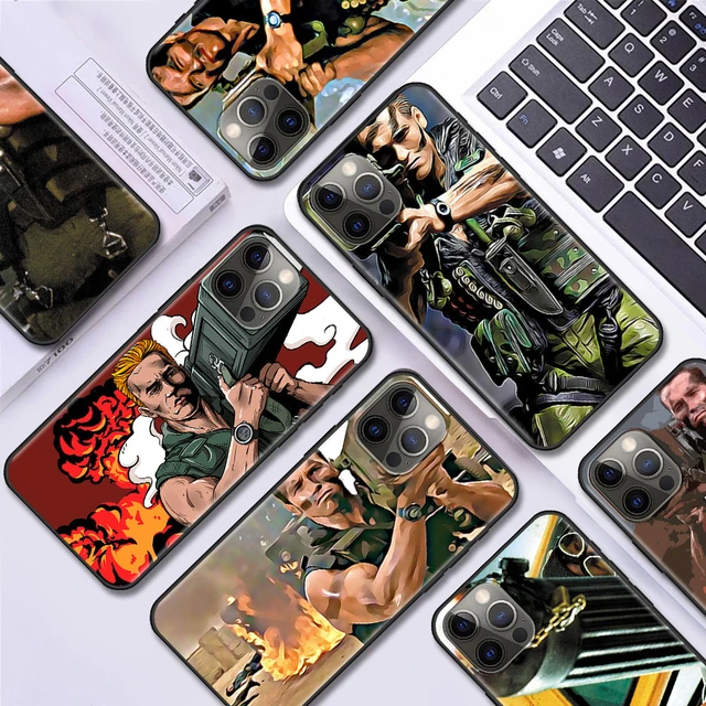 Arnold Schwarzenegger Commando Phone Case for iPhone 15 Pro Max Magsafe  iPhone 14 Pro Max 13 Pro Mini 12 11 Funny Rocket Launcher Men 