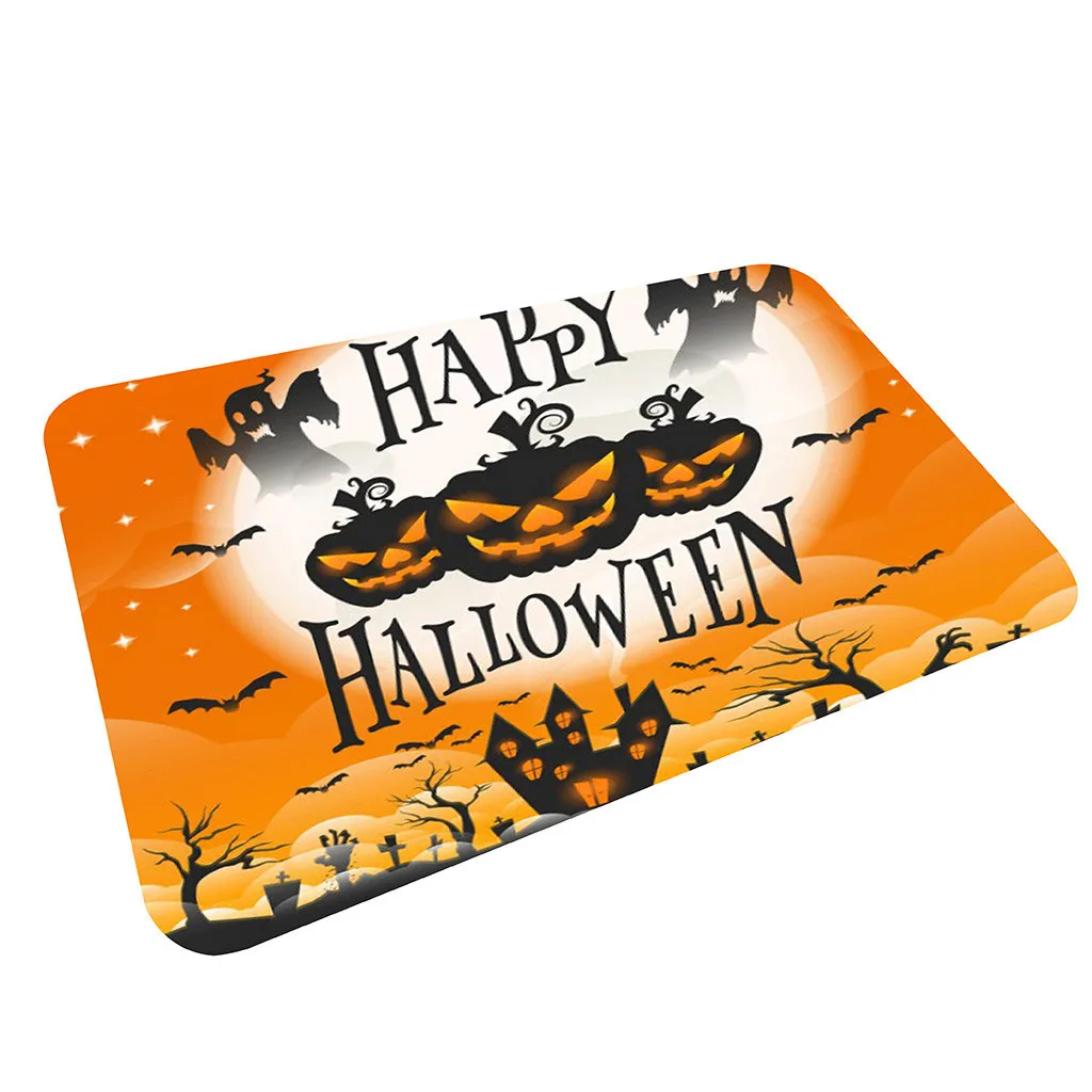 40x60cm Happy Halloween Ghost Pumpkin Taro Flannel Carpet Non-slip Carpet Wedding Decorations Floor Runners Christmas Decor - Цвет: C