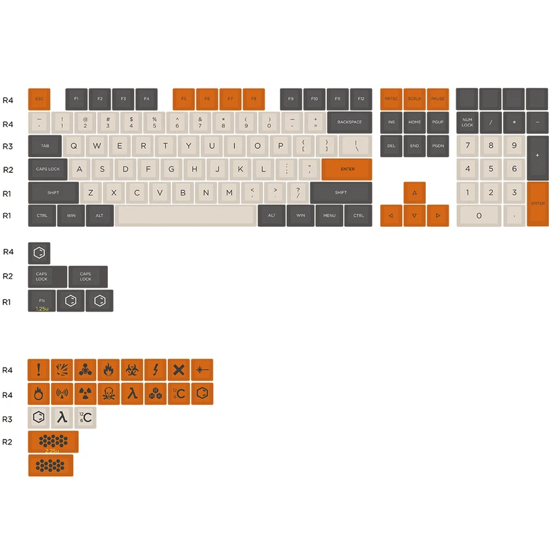 

87 104 Keycaps Mechanical keyboard Carbon Keycap For Cherry MX Switch PBT material Laser etching