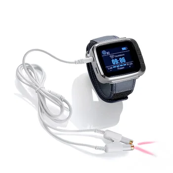 

650nm 808nm Cold Laser Wrist Watch Promote Blood Circulation Media Varicose Veins Diabetes Blood Irradiation Laser Therapy