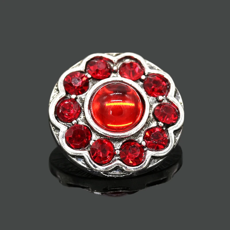 

6pcs/lot Wholesale Snap Button Jewelry Mixed Metal 18mm Snaps with Rhinestone Button for 18mm Snap Bracelets Bangles