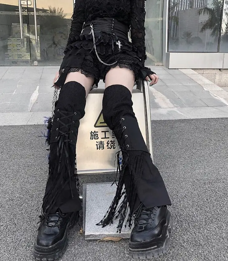 Combat Boots With Leg Warmers