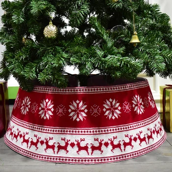 

Christmas Tree Apron Xmas Tree Decoration Ornaments Deer Pattern Elk Snowflakes Three-dimensional Christmas Tree Bottom Apron