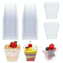 Plastic Cups Dessert Food-Container Yogurt Disposable Mousses Portion Jelly Clear Baking