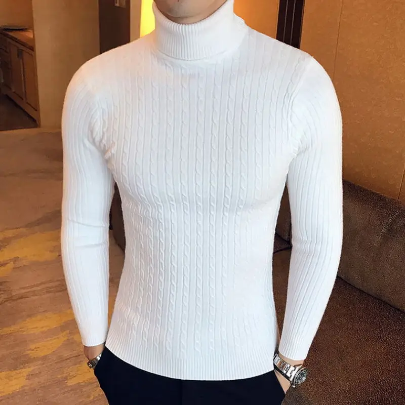 White cotton turtleneck mens Clearance