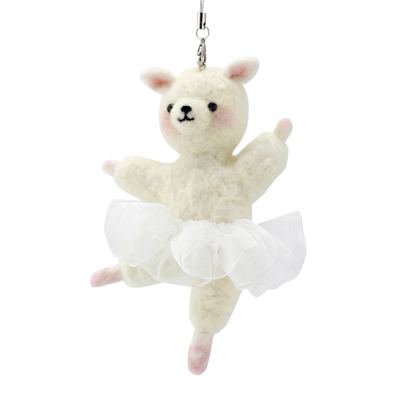 

Mini Dancing Sheep Needle Felting Kits 5"x3"(12.5x7.5cm), DIY Wool Craft Gift, Animal Felting Kits for Beginners