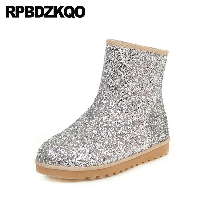 flat sequin boots