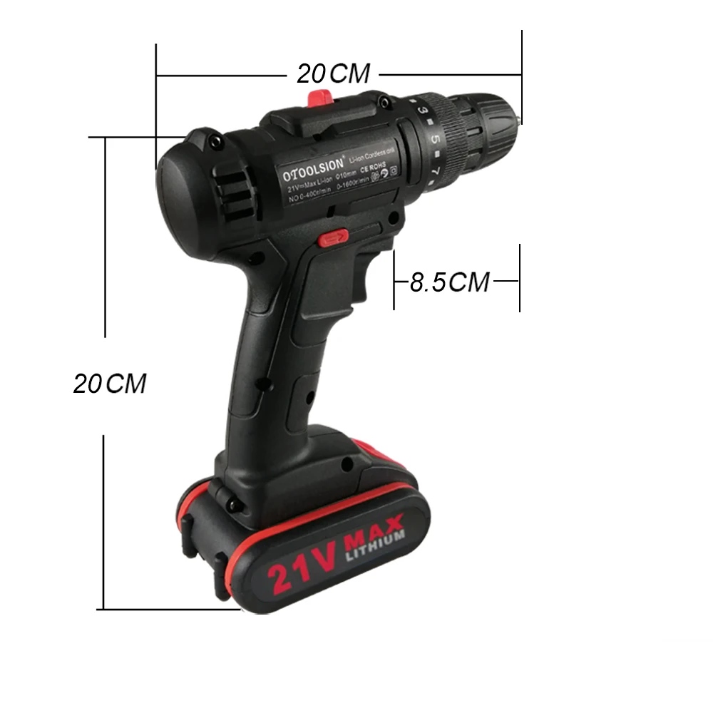 Variable Speed 21V Battery Screwdriver Electric Drill Power Mini Drill Electric Screw Driver Electric Tools For Woodworking