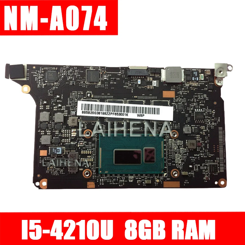 

VIUU3 NM-A074 YOGA 2 Motherboard SR1EF I5-4210U 8GB for Lenovo YOGA 2 PRO Laptop Motherboard 100% test intact FRU:5B20G38202