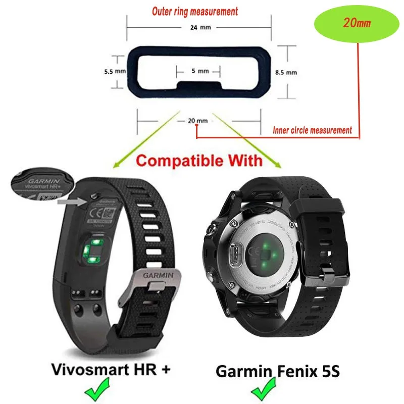 Rubber Replacement Watch Strap Band Keeper Loop Security Holder Retainer 20/22/26MM Special Fasten Ring For Garmin Fenix6x/6s