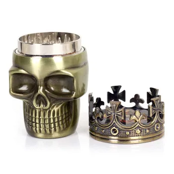 

Personal Halloween Theme Classic King Skull Tobacco Herb Spice Grinder 3 Layers Ashtray Ghost Grinders Smoking Accessories