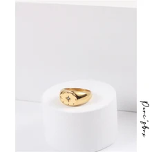 

Peri'sBox 3 Sizes Chunky Square Star Rings Micro Setting Rhinestone Geometric Rings Engraving Statement Titanium Steel Jewelry