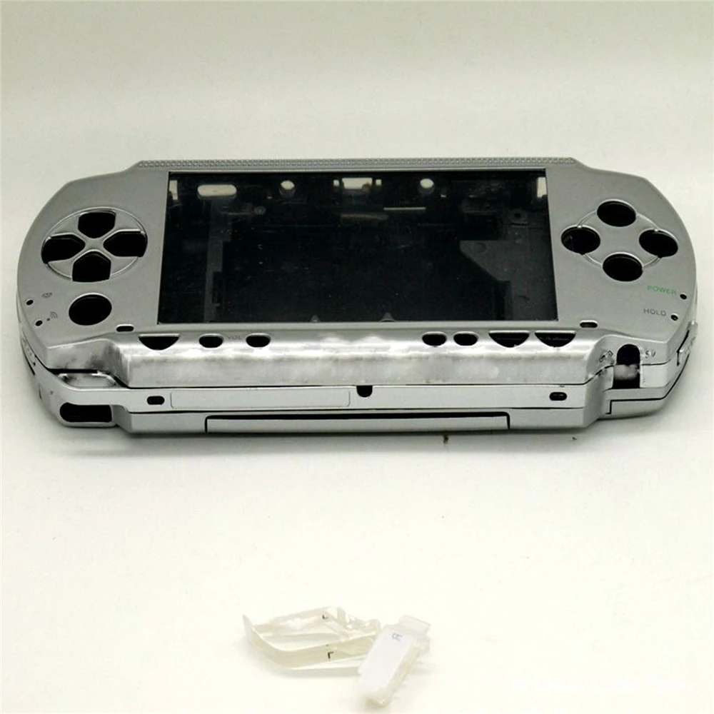 Чехол для корпуса с кнопками, набор для sony psp 1000, контроллер игровой консоли, полный набор чехлов, запасная часть для psp 1000 - Цвет: Серебристый
