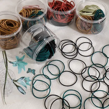 

1set =100pcs Women Girls Gift Box Head Rope Hair Ring Girl Simple Personality Female Elastic Hair Bands Hair Accessories