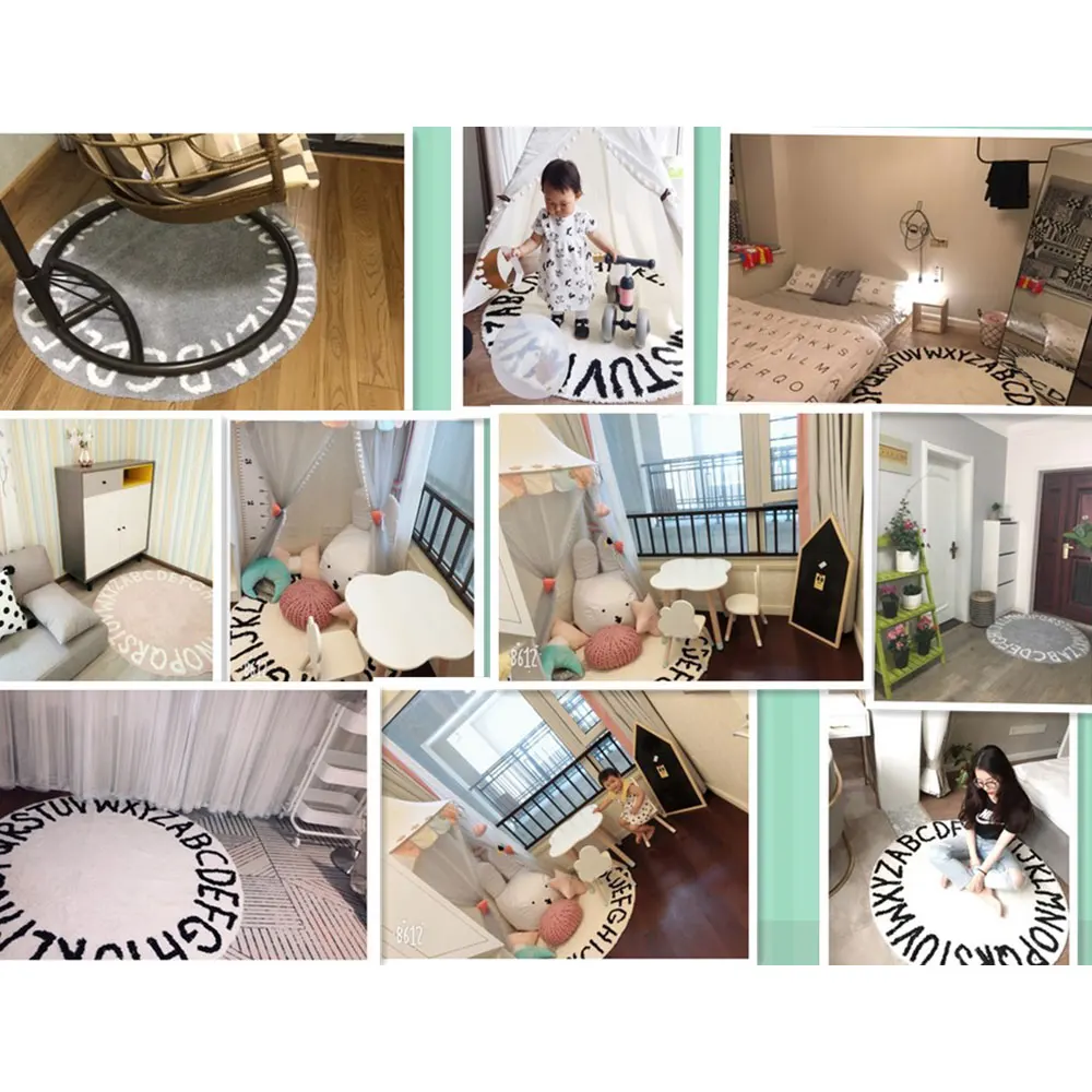Круглый 120 см Коврик для ползания, Мягкий Нескользящий Коврик для игр, коврик для детской игровой палатки, коврик для раннего обучения, коврик для детской комнаты