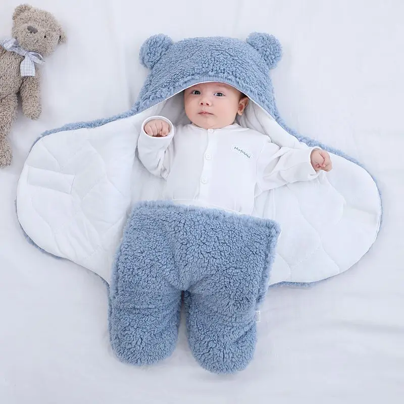 Baby Sleeping Bag Newborn Baby Wrap Blankets Fleece Newborn Receiving Envelope Blanket Infant Boys Girls Clothes Sleeping Bag