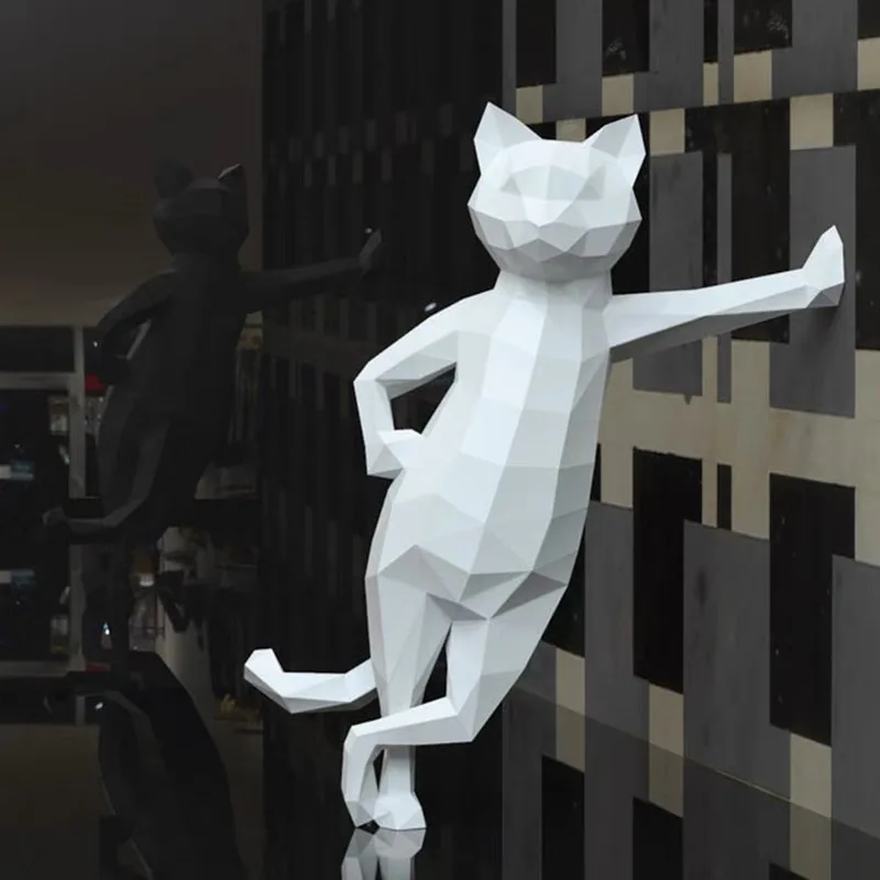 3D Paper Craft Cat Sculpture1