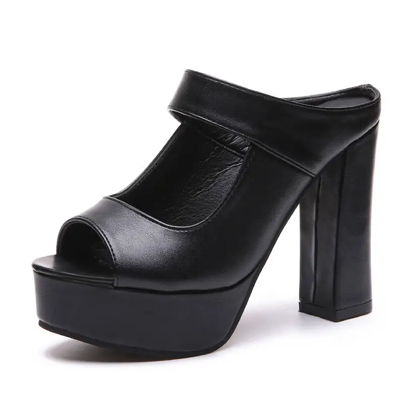 

Fast Send Pumps Black Platform High Heels Women's Sandals Summer Shoes Ladies Platform Pumps Luxury Wedding Peep Toe Heels
