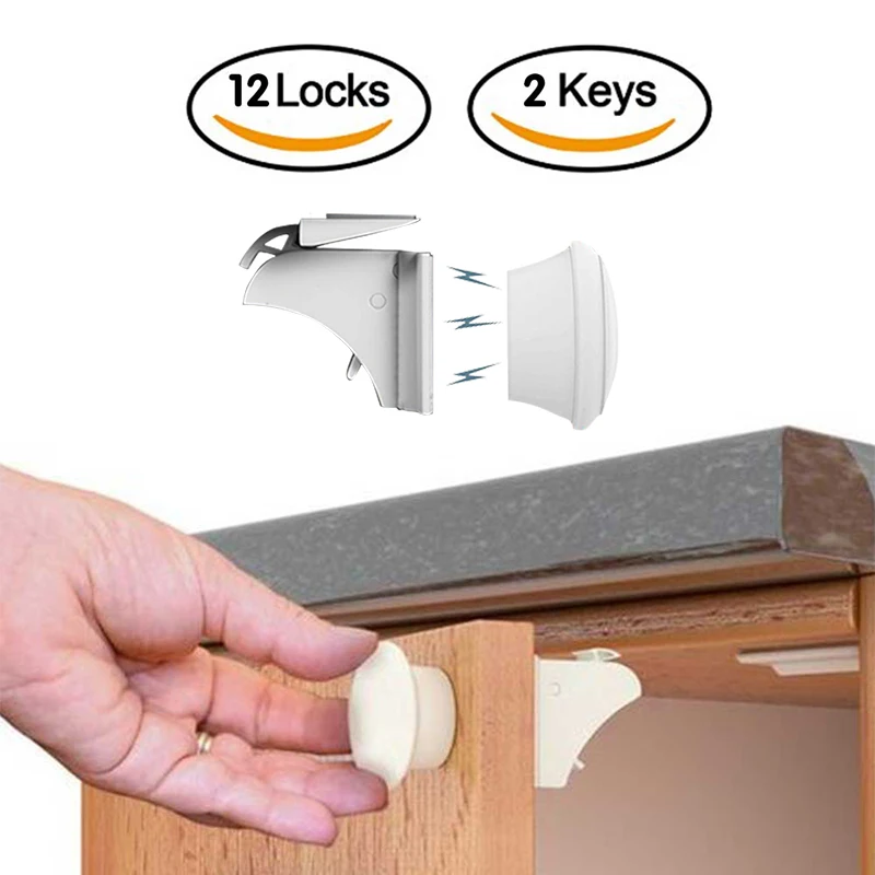 Cerradura magnética de seguridad para puerta de bebé, cerraduras con imán de uso común para gabinetes y cajones, habitaciones del hogar, 12 + 3 uds.