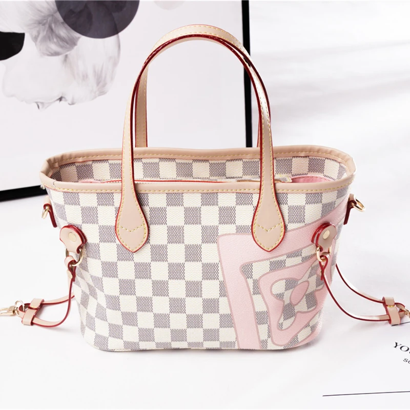 

2019 New Bag For Women White Lattice in Women's Tote Pvc Leather Handbag Tote Shoulder Bags Crossbody Bags Brand Designer Bolsa