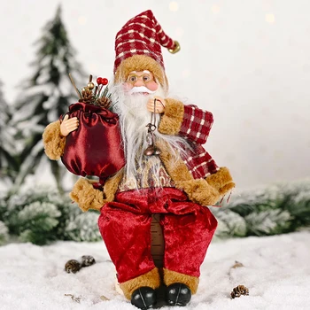 

Christmas Decorations Ornaments Standing Pose Santa Claus Doll Ornament 35*20CM Kids Gifts Xmas Decor 2020 New Hot