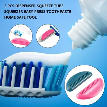 

2PCS Toothpaste Squeezer Squeeze Tooth Paste Tube Cosmetics Cleanser Extruder Clamps Toothpaste Dispenser Toothpaste Clip 2020