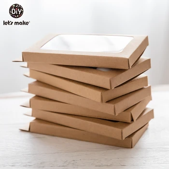 

Let's Make Baby Gift Merchandise Packing Box 100pc Kraft Paper Wedding Wrapping Jewelry Supply Nursuing Pendants Accessories Box