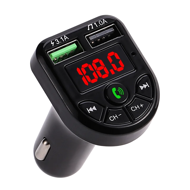 Wireless FM Transmitter Bluetooth 5.0 Car Kit LED Display Dual USB Car Charger 3.1A USB MP3 Music Player support TF/U Disk fm transmitter
