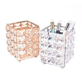 

Crystal Cosmetic Storage Box Eyelash Extension Tool Kit Nail Brush Holder Makeup Organizer Storage Case Christmas Gift