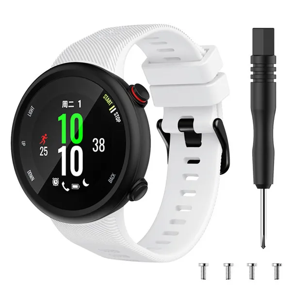 Белый Силиконовый ремешок для часов Ремешок для Garmin Forerunner 45 45s смарт-браслет для часов модный спортивный сменный ремешок - Цвет: Белый