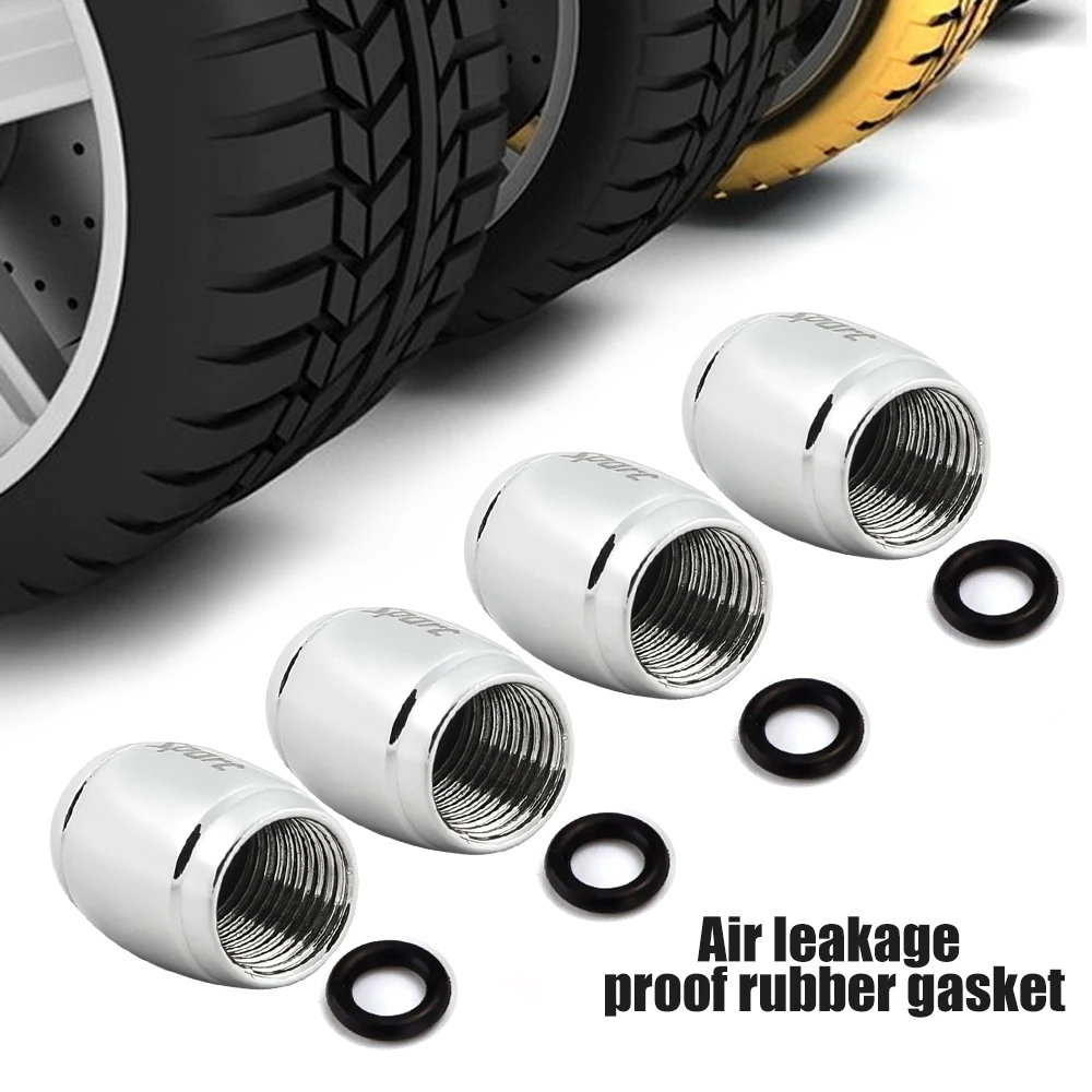 DSYCAR 1Set Fashion Zinc Alloy Anti-theft Sport Car Tire Valve Caps Wheel Tires Tire Stem Air Cap Airtight Cover for Car Styling