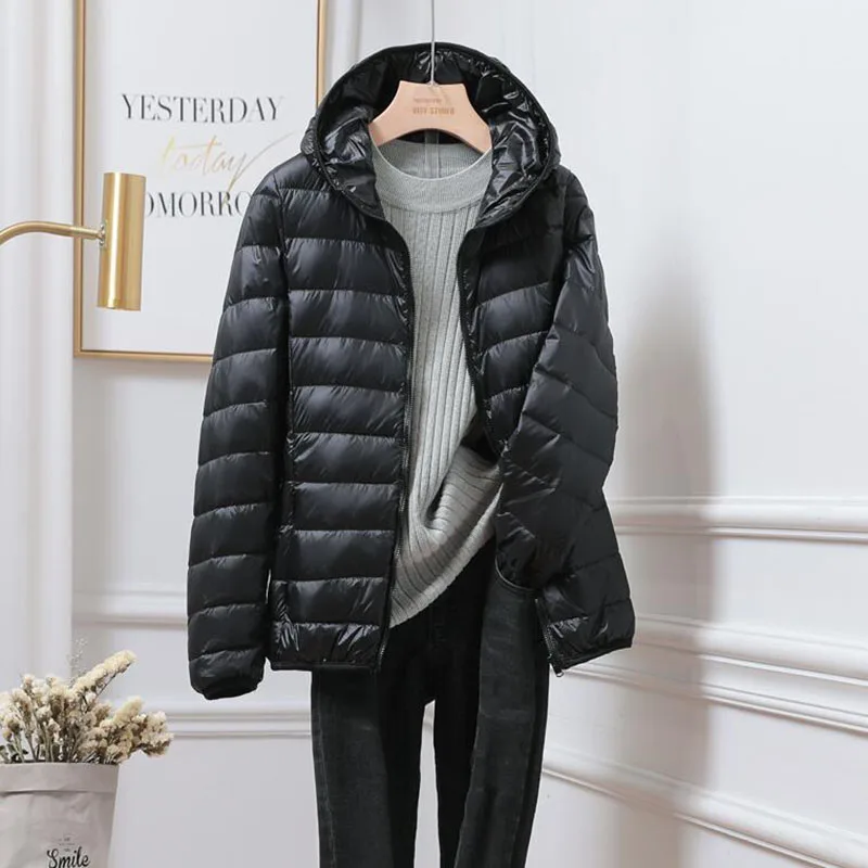 Hood Spring Padded Jacket Spring Autumn Women Ultralight Thin Down