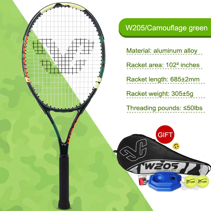 Профессиональная теннисная ракетка технического типа из алюминиевого сплава Raqueta Paddle для мужчин и женщин, тренировочная ракетка с сумкой, тренировочный мяч - Цвет: Z3 Green