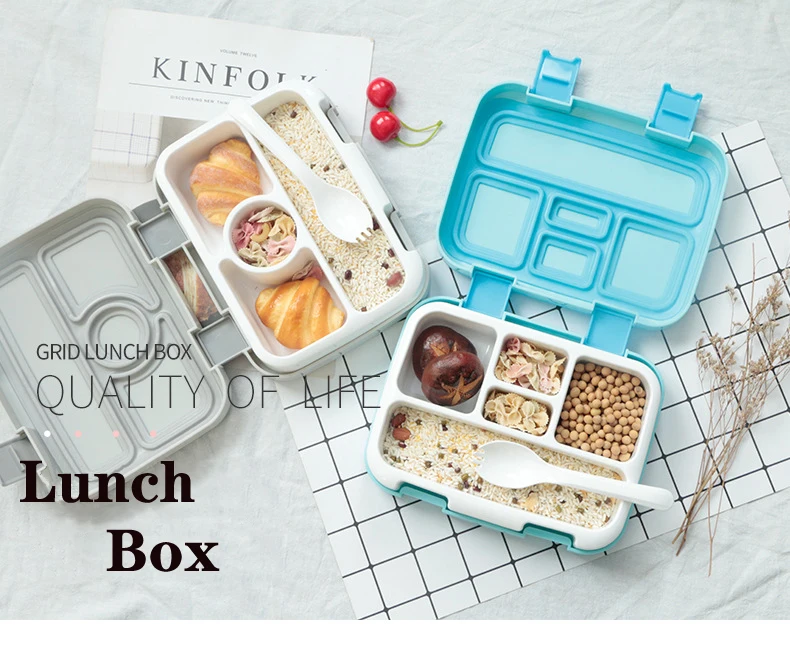 OHFIN Ланч-бокс для микроволновки для детей с отсеком мультфильм Bento коробка герметичная еда контейнер Ланч Бокс для пикника