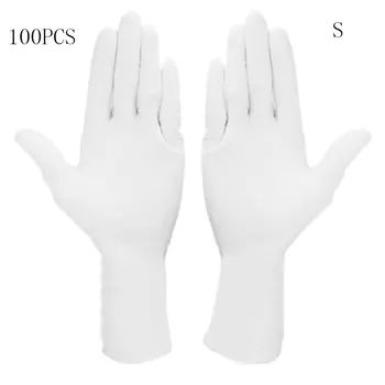 

100pcs/Box Disposable Vinyl Gloves Powder-free Industrial Food Safety 3mm White Blue Translucent Pvc Gloves Nitrile Gloves
