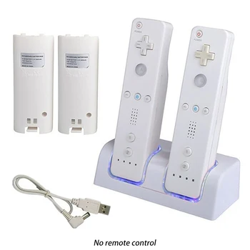 

Gamepad Station Dual LED Light Remote Controller Charging Dock Stand Charger For Nintend For Wii #734