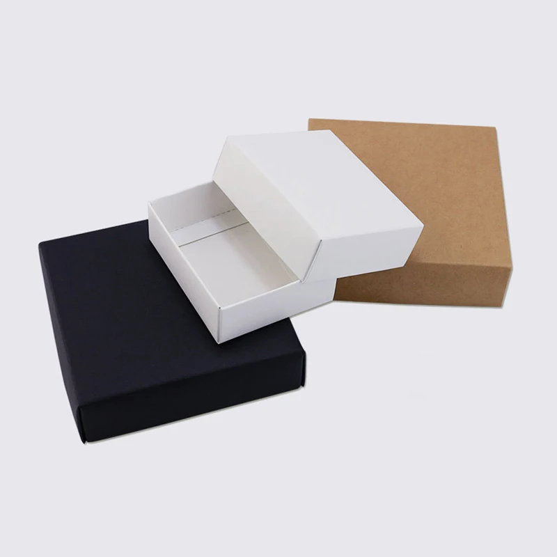 3 colors Brown Drawer Box for Tea Craft Gift Packaging kraft Paper Box Custom Retail shopping bag