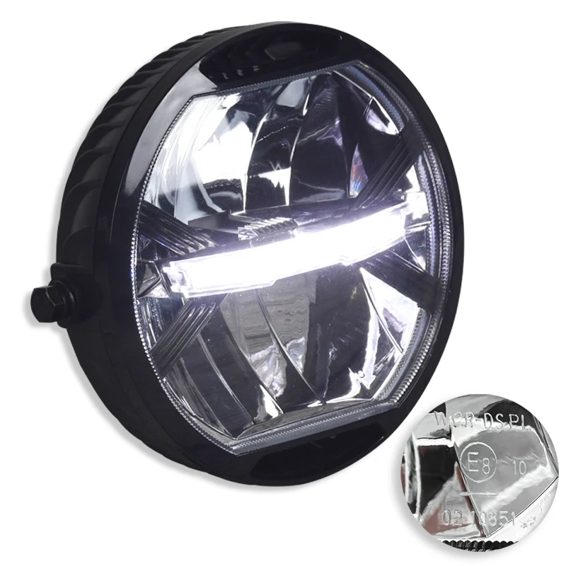 CE Certificated E8-stamp Universal Motorcycle Modern Retro Style Modification LED Headlight Driving Light led lights motorcycle led lights motorcycle headlight led motorcycle lights motorcycle driving lights