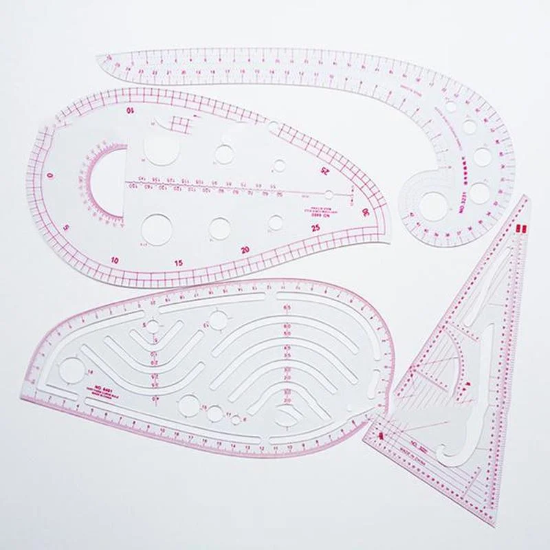 

4 шт. набор линейки для шитья Метрическая линейка с изгибом классификация окрашенных фотоэлементов шаблон для измерения