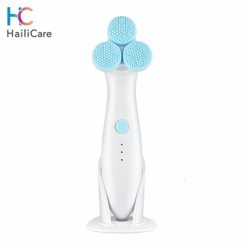 

Electric Facial Cleansing Brush 2 in 1 design Rotation Vibration Face Massager Waterproof Facial brush Set with 3 Brush Heads