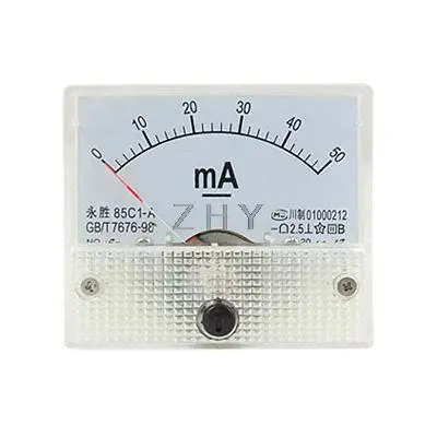85C1-A 0-50mA Аналоговый DC панельный измеритель тока Амперметр