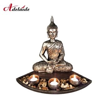 

Classical Buddhism Candlestick Buddha Statue Candle Gifts Home Office Decor Southeast Asian Chinese Buddhist Meditation Tray