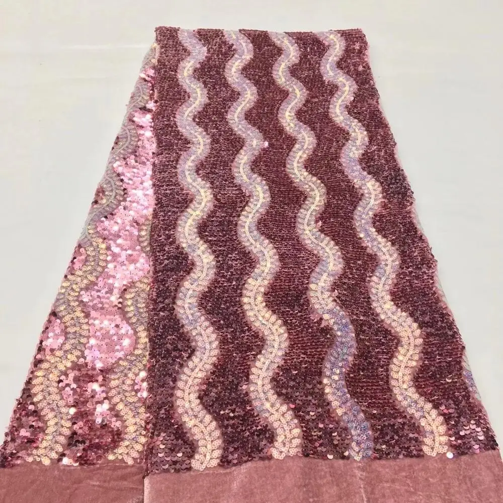 

French luxury sequined flannel lace fabric 130cm wide banquet dress fabric ZX-Rb855