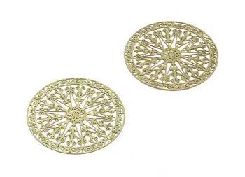 

Brass Round Flower Earring Charms - Raw Brass Flower Pendant - Earring Findings - 6Pcs/Lot - 35x35x0.3mm - JJB5415