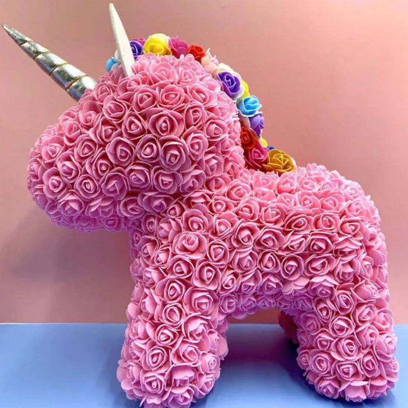 Прекрасные Искусственные розы 40 см из пенополиэтилена в виде единорога домашний