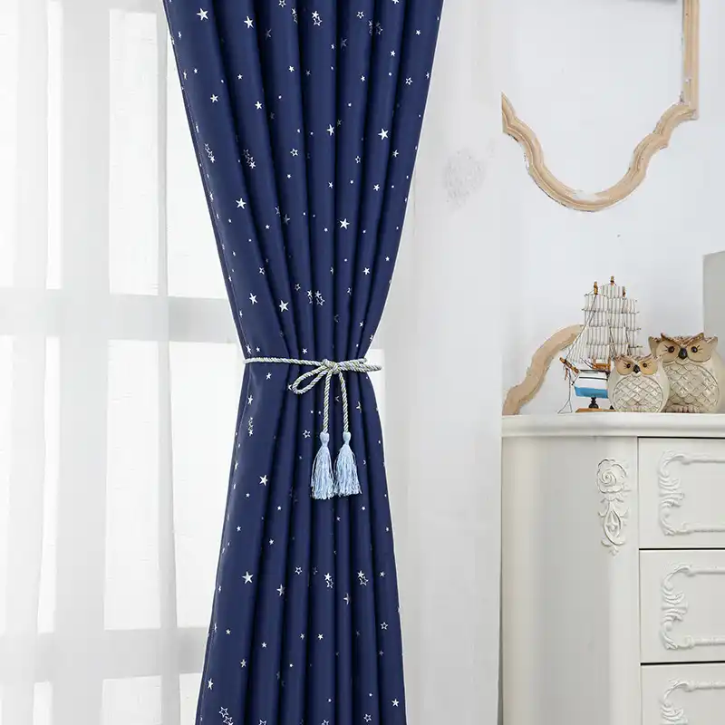 Navy Blue Star Curtains For Kids Room Lovely Printed Curtains For