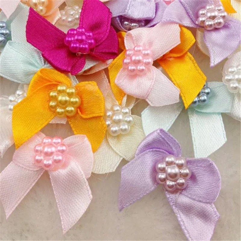Mini Satin Ribbon Flowers Bows Gift Craft Wedding Decoration 50pcs satin ribbons ribbon decoration ribbon supplies satin ribbon