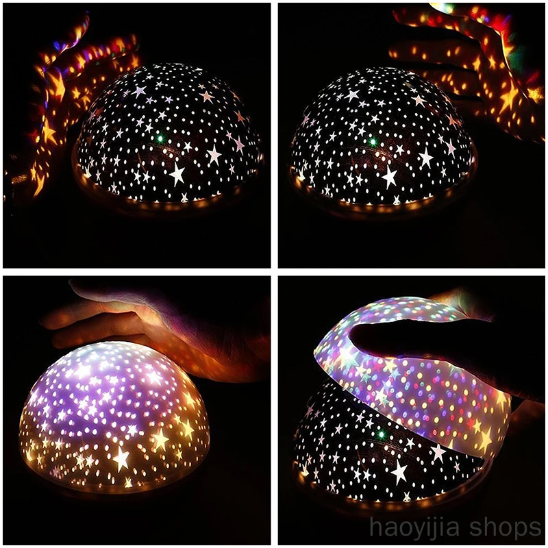 

New Star Moon Projector Night Light Baby Automatically Rotate Starry Night LED Night Light Fashion Battery USB Child Night Light